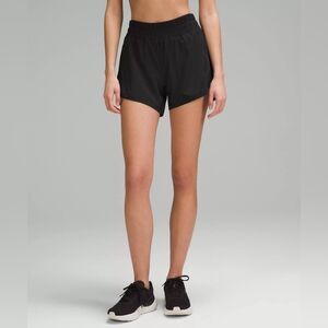 LULULEMON Track That Mid-Rise Lined Shorts 5" 8 Black $68